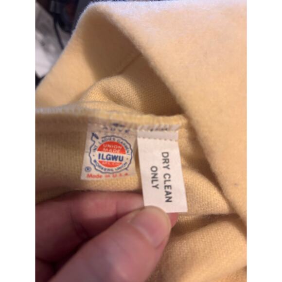 Vintage Russ Pale Butter Yellow Cardigan Sweater Grandpa Grandma Modest XL - Picture 6 of 6